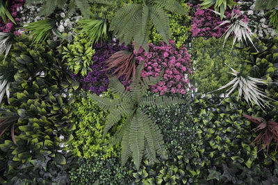40" Rainforest Tapestry: Artificial UV Protected Wall Panels 3D Mixed Plant Wall Hedge Decor For Home