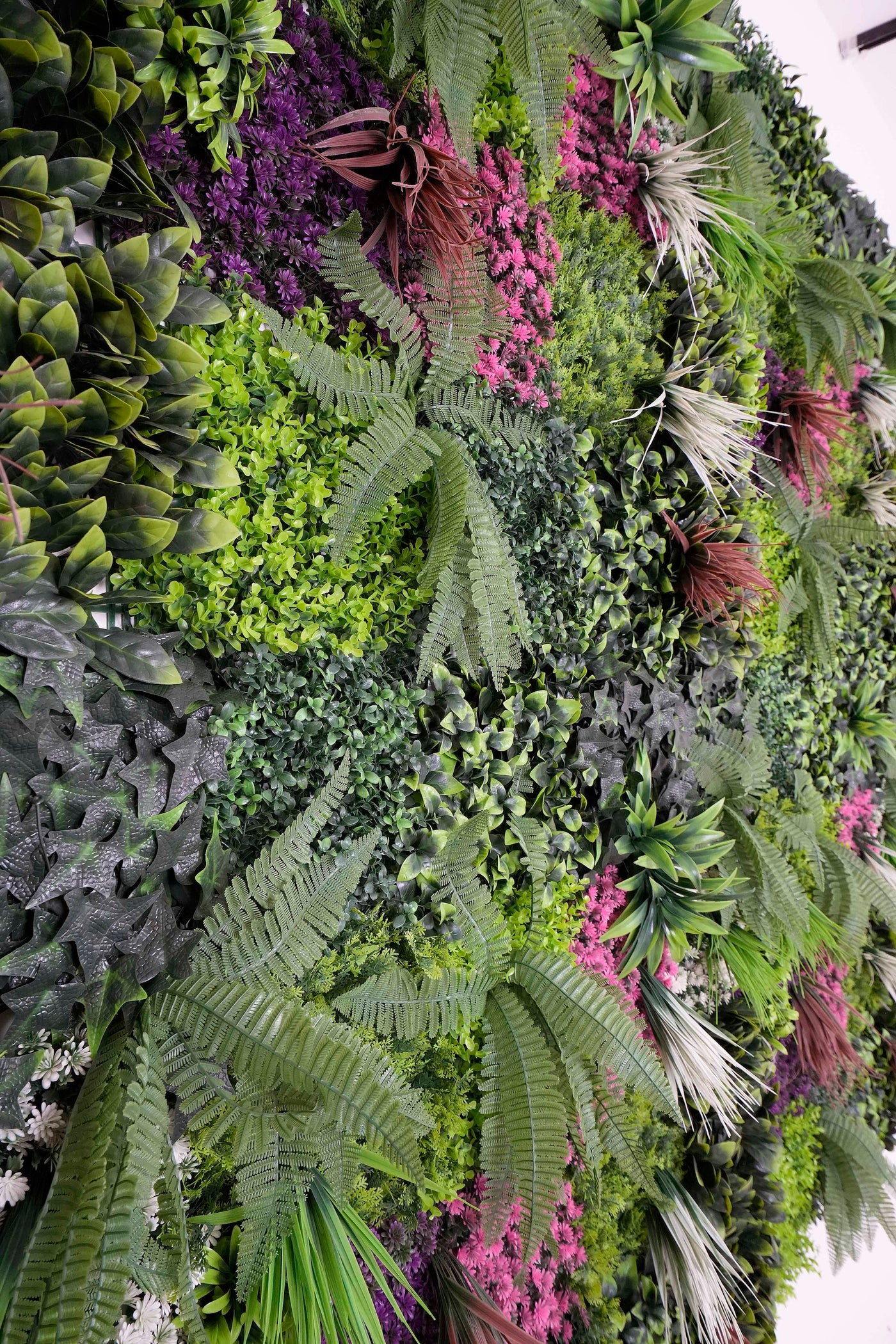 40" Jungle Mosaic: Artificial UV Protected Wall Panels 3D Mixed Plant Wall Hedge Decor For Home