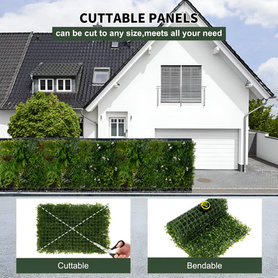 40" Rainforest Tapestry: Artificial UV Protected Wall Panels 3D Mixed Plant Wall Hedge Decor For Home