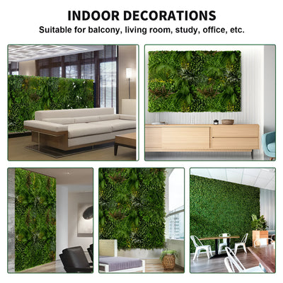 40" Rainforest Tapestry: Artificial UV Protected Wall Panels 3D Mixed Plant Wall Hedge Decor For Home