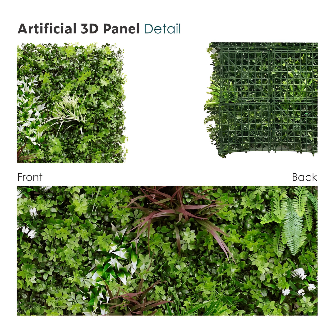 40" Sunshadow Grove: Artificial UV Protected Wall Panels 3D Mixed Plant Wall Hedge Decor For Home