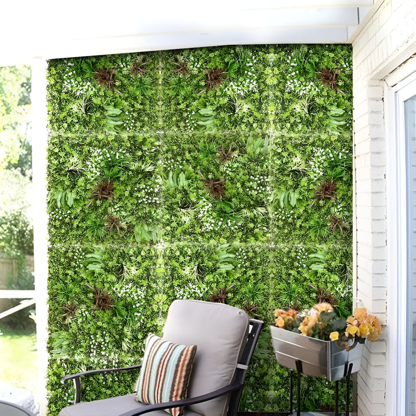 40" Sunshadow Grove: Artificial UV Protected Wall Panels 3D Mixed Plant Wall Hedge Decor For Home