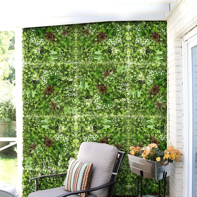 40" Sunshadow Grove: Artificial UV Protected Wall Panels 3D Mixed Plant Wall Hedge Decor For Home